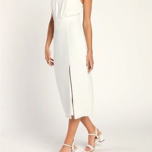 NWT lulus “Dreamy Date night white sleeveless midi dress”